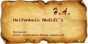 Helfenbein Abdiás névjegykártya
